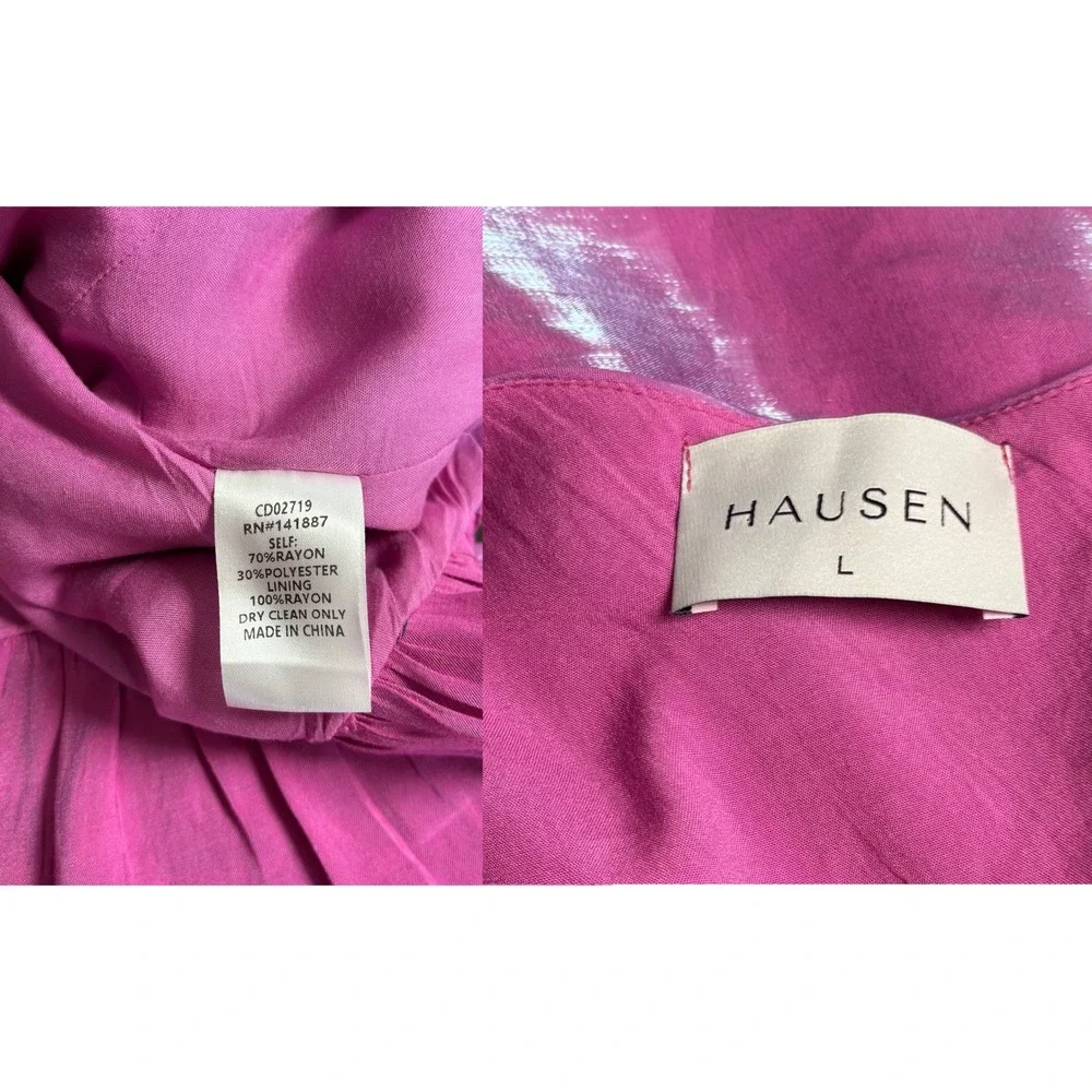 Hausen Purple Iridescent One Shoulder Ruffle Ruched Mini Dress Sz‎ Large Event